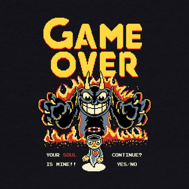 Cuphead Game over - Indie gaming -Pixel art by Typhoonic